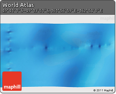 Physical 3D Map of the Area around 49° 27' 26" S, 162° 25' 30" E