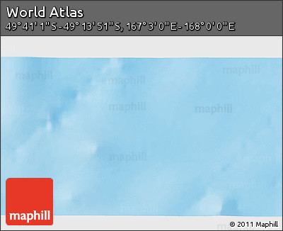 Physical 3D Map of the Area around 49° 27' 26" S, 167° 31' 30" E