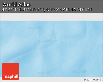 Physical 3D Map of the Area around 49° 27' 26" S, 174° 19' 29" E