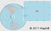 Gray Location Map of the area around 49° 27' 26" S, 53° 28' 30" W