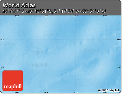 Physical Map of the Area around 49° 27' 26" S, 54° 19' 30" W