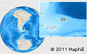 Shaded Relief Location Map of the area around 49° 27' 26" S, 56° 1' 29" W
