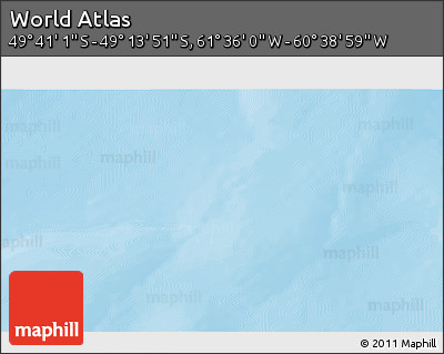 Physical 3D Map of the Area around 49° 27' 26" S, 61° 7' 30" W