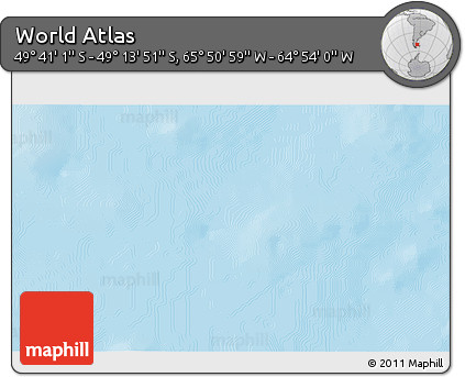 Shaded Relief 3D Map of the Area around 49° 27' 26" S, 65° 22' 30" W