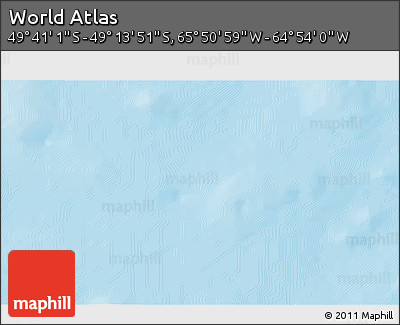 Shaded Relief 3D Map of the Area around 49° 27' 26" S, 65° 22' 30" W
