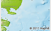 Physical Map of the area around 49° 27' 26" S, 70° 37' 30" E
