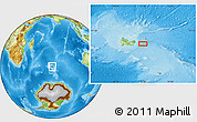 Physical Location Map of the area around 49° 27' 26" S, 71° 28' 29" E