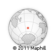 Outline Map of the Area around 49° 27' 26" S, 71° 28' 29" E, rectangular outline
