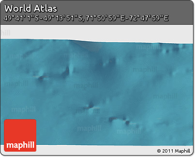 Satellite 3D Map of the Area around 49° 27' 26" S, 72° 19' 29" E