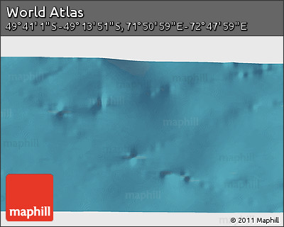 Satellite 3D Map of the Area around 49° 27' 26" S, 72° 19' 29" E