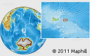 Physical Location Map of the area around 49° 27' 26" S, 72° 19' 29" E