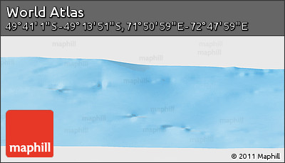 Physical Panoramic Map of the Area around 49° 27' 26" S, 72° 19' 29" E