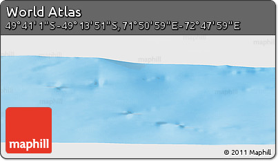 Physical Panoramic Map of the Area around 49° 27' 26" S, 72° 19' 29" E