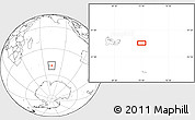Blank Location Map of the area around 49° 27' 26" S, 73° 10' 30" E