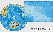 Physical Location Map of the area around 49° 27' 26" S, 73° 10' 30" E