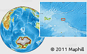 Physical Location Map of the area around 49° 27' 26" S, 74° 1' 30" E