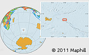 Political Location Map of the area around 49° 27' 26" S, 74° 1' 30" E