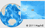 Shaded Relief Location Map of the area around 49° 27' 26" S, 74° 1' 30" E