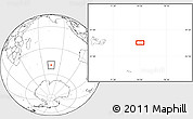 Blank Location Map of the area around 49° 27' 26" S, 74° 52' 30" E