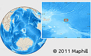 Shaded Relief Location Map of the area around 49° 27' 26" S, 74° 52' 30" E