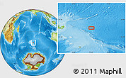 Physical Location Map of the area around 49° 27' 26" S, 75° 43' 29" E
