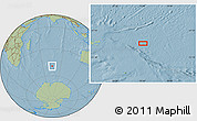 Savanna Style Location Map of the area around 49° 27' 26" S, 75° 43' 29" E, hill shading