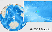 Shaded Relief Location Map of the area around 49° 27' 26" S, 75° 43' 29" E