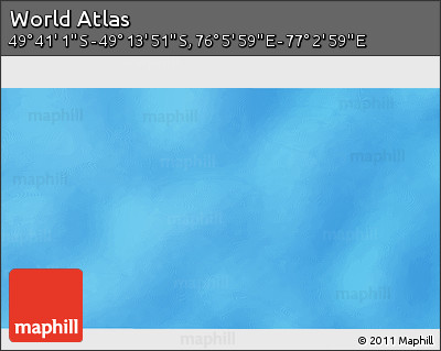 Physical 3D Map of the Area around 49° 27' 26" S, 76° 34' 29" E