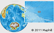 Physical Location Map of the area around 49° 27' 26" S, 76° 34' 29" E