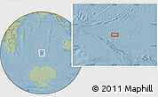 Savanna Style Location Map of the area around 49° 27' 26" S, 76° 34' 29" E, hill shading