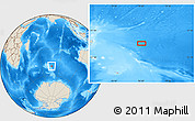 Shaded Relief Location Map of the area around 49° 27' 26" S, 76° 34' 29" E