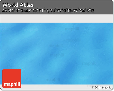 Physical 3D Map of the Area around 49° 27' 26" S, 77° 25' 30" E