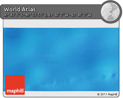 Physical 3D Map of the Area around 49° 27' 26" S, 83° 13' 29" W