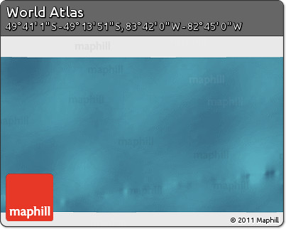 Satellite 3D Map of the Area around 49° 27' 26" S, 83° 13' 29" W