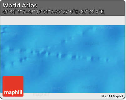Physical 3D Map of the Area around 49° 27' 26" S, 85° 55' 30" E