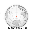 Outline Map of the Area around 49° 27' 26" S, 88° 28' 29" E, rectangular outline