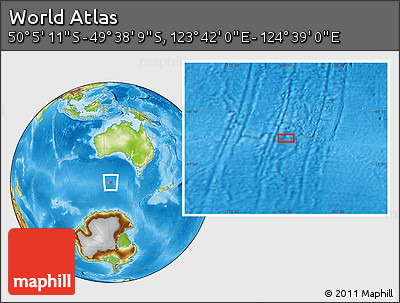 Physical Location Map of the Area around 49° 51' 40" S, 124° 10' 30" E