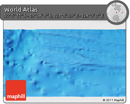 Physical 3D Map of the Area around 49° 51' 40" S, 127° 34' 30" E