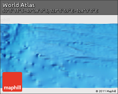 Physical 3D Map of the Area around 49° 51' 40" S, 127° 34' 30" E
