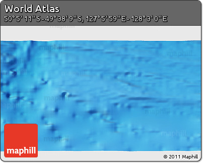 Physical 3D Map of the Area around 49° 51' 40" S, 127° 34' 30" E