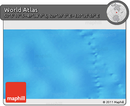 Physical 3D Map of the Area around 49° 51' 40" S, 130° 7' 30" E