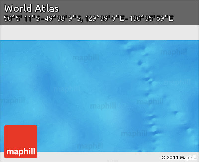 Physical 3D Map of the Area around 49° 51' 40" S, 130° 7' 30" E