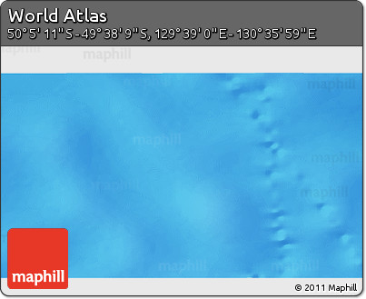 Physical 3D Map of the Area around 49° 51' 40" S, 130° 7' 30" E
