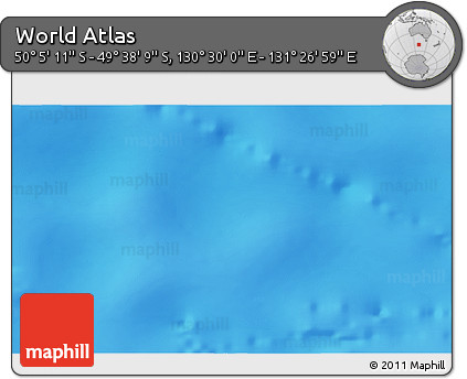 Physical 3D Map of the Area around 49° 51' 40" S, 130° 58' 29" E