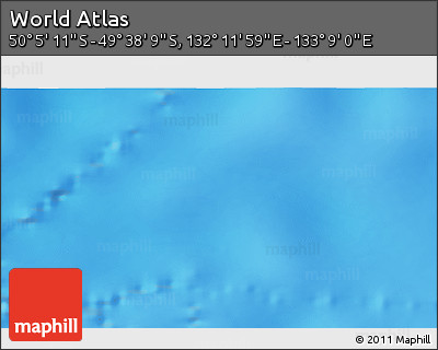Physical 3D Map of the Area around 49° 51' 40" S, 132° 40' 30" E