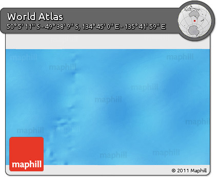 Physical 3D Map of the Area around 49° 51' 40" S, 135° 13' 29" E