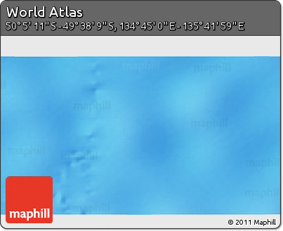 Physical 3D Map of the Area around 49° 51' 40" S, 135° 13' 29" E