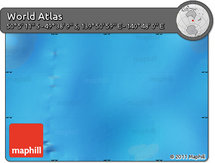 Physical Map of the Area around 49° 51' 40" S, 140° 19' 29" E