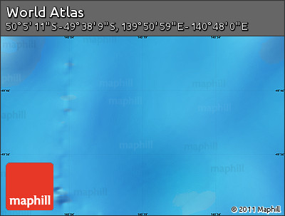 Physical Map of the Area around 49° 51' 40" S, 140° 19' 29" E