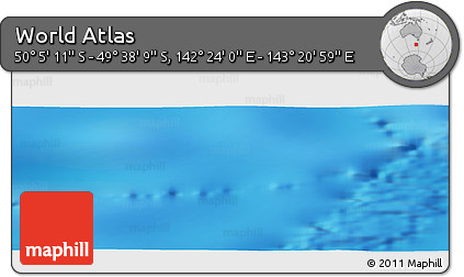 Physical Panoramic Map of the Area around 49° 51' 40" S, 142° 52' 30" E